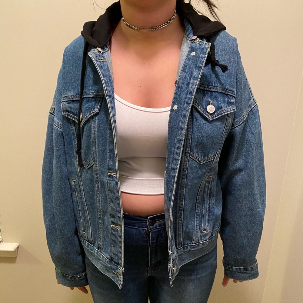 Hooded jean jacket